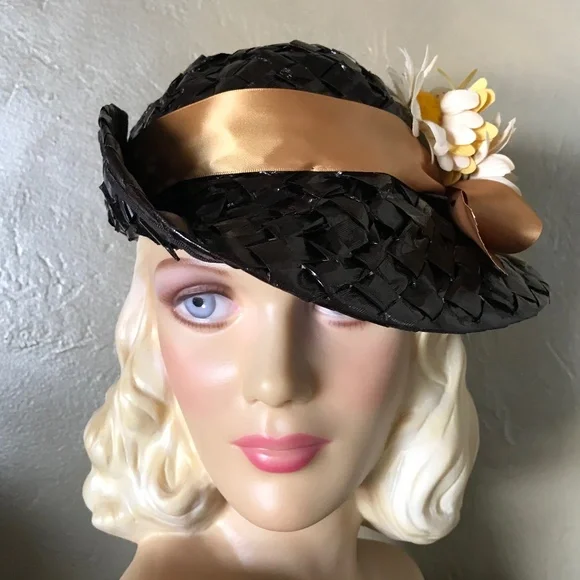 Accessories | Sweet 195s Brown Raffia Fedora With A Gold  display picture 2